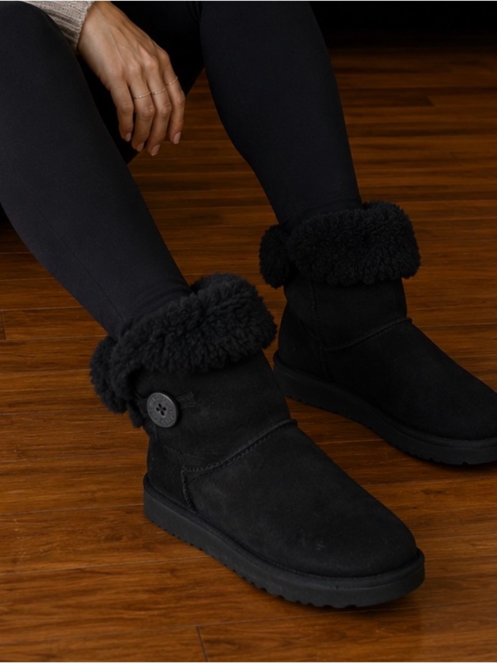 UGG Black Bailey Button Ankle Boots